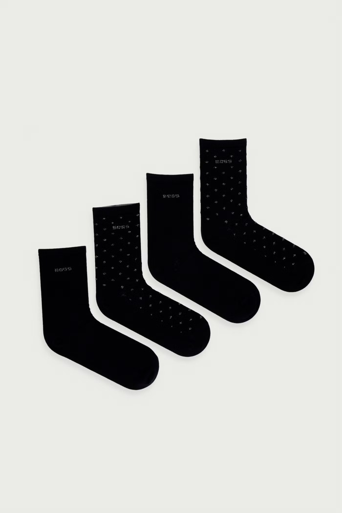 BOSS Κάλτσες γυναικείες με βαμβάκι 4P RS Gift Shine 4-pack μαύρο 50567790