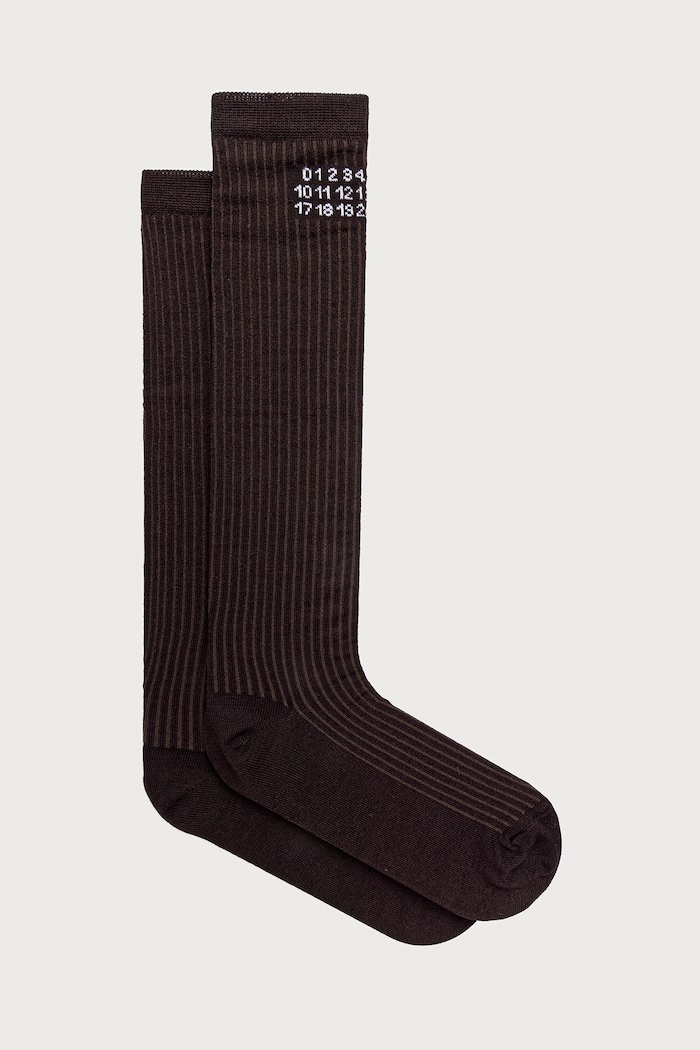 MM6 Maison Margiela skarpety damskie brązowy S62TL0054.M13244