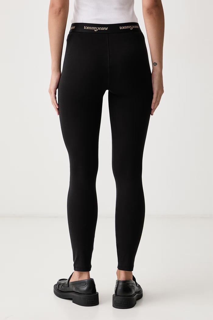 Abbigliamento Tommy Jeans Leggings da donna in cotone con elastan DW0DW23445 nero