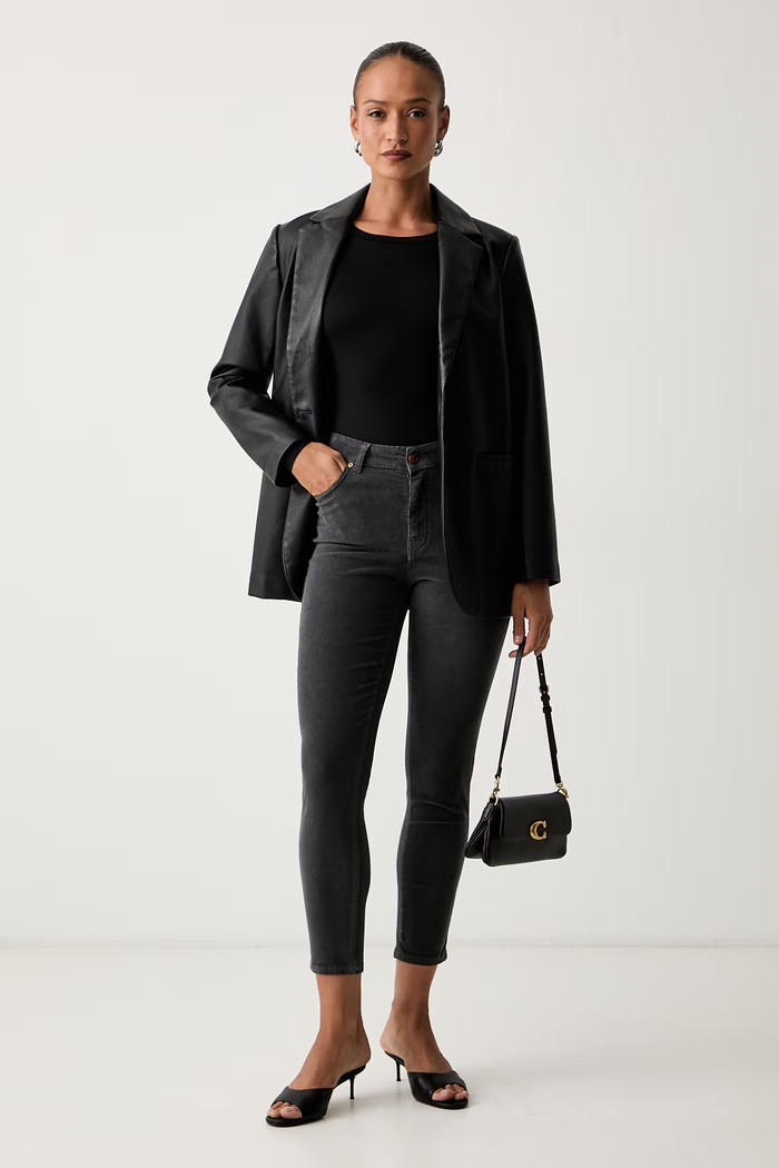 Fracomina spodnie damskie bawełniane z elastanem FY26WV1010W56901 szary AW26