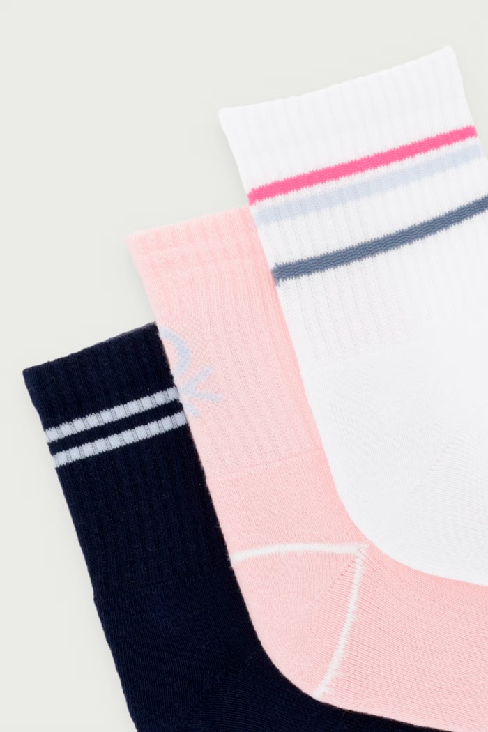 United Colors of Benetton Ponožky dámské s bavlnou 3-pack 6GB9V700B bílá AW26