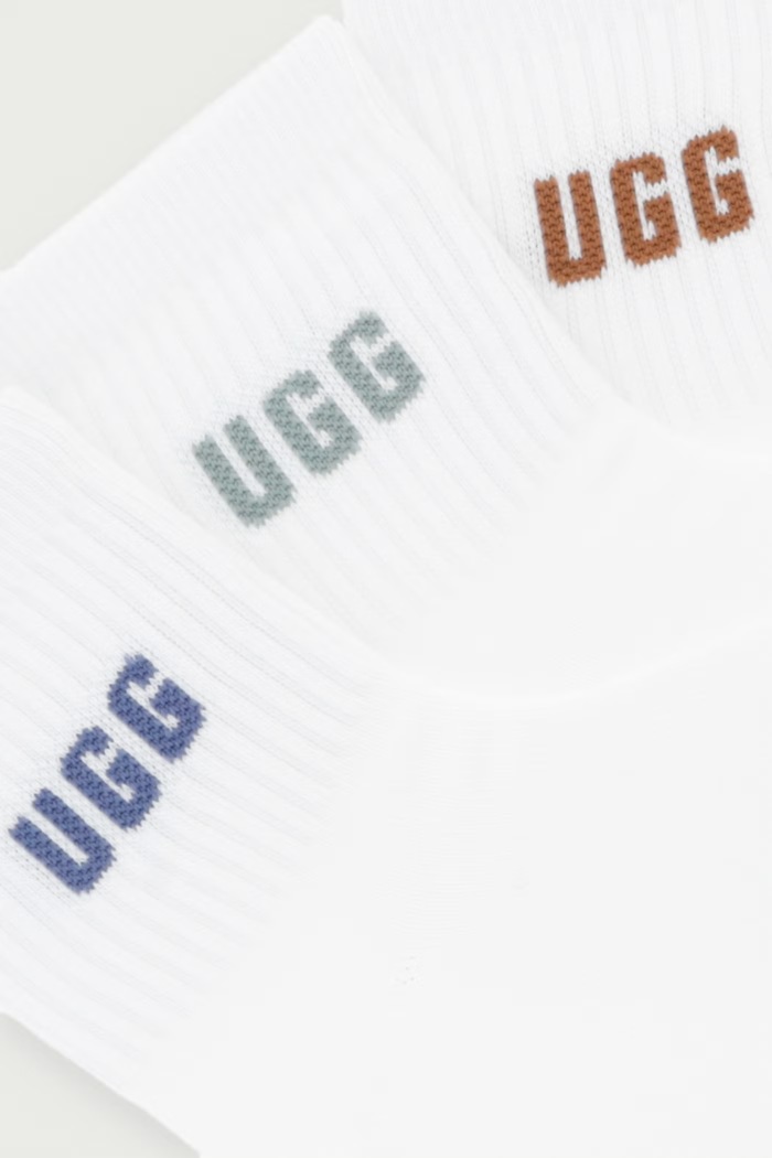 UGG Skarpety damskie z bawełną QUINLIN 3-pack 1181412 biały AW26
