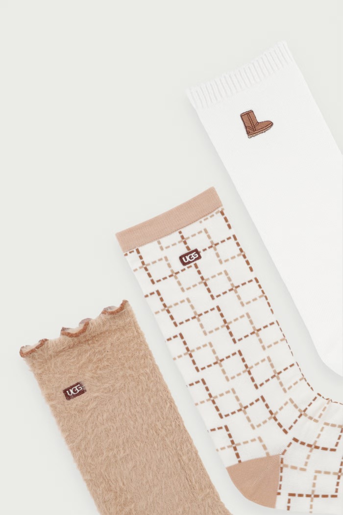 UGG Skarpety damskie 3-pack 1181414 beżowy AW26