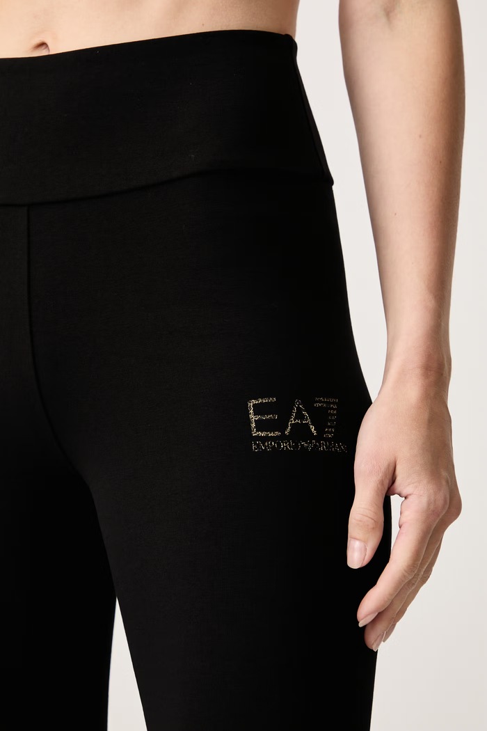 Legginsy damskie z bawełną EA7 Emporio Armani AF12484.7W001374 czarny