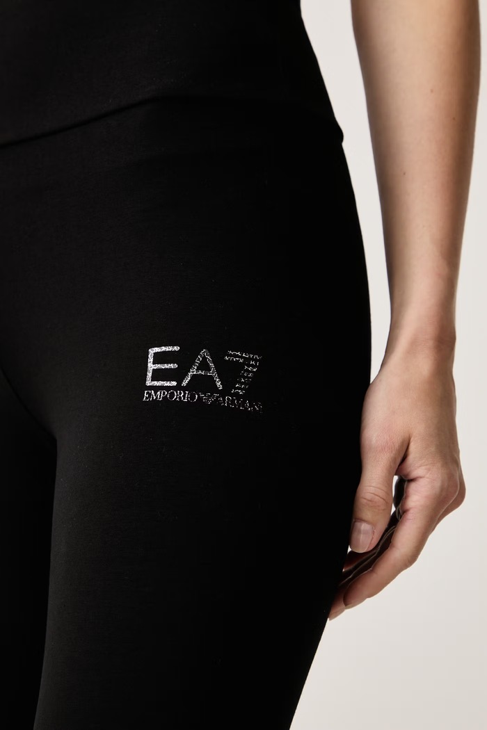 Legginsy damskie z bawełną EA7 Emporio Armani AF12484.7W001374 czarny