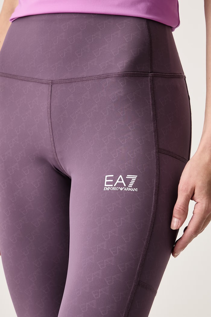 EA7 Emporio Armani legginsy sportowe damskie fioletowy AF21580.7W001351