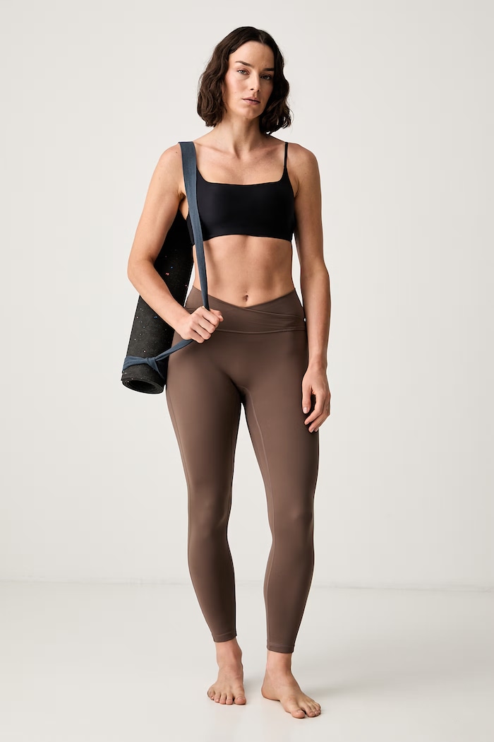 adidas Performance pajkice za jogo ženske Three Stripes Studio KX3151 rjava AW26