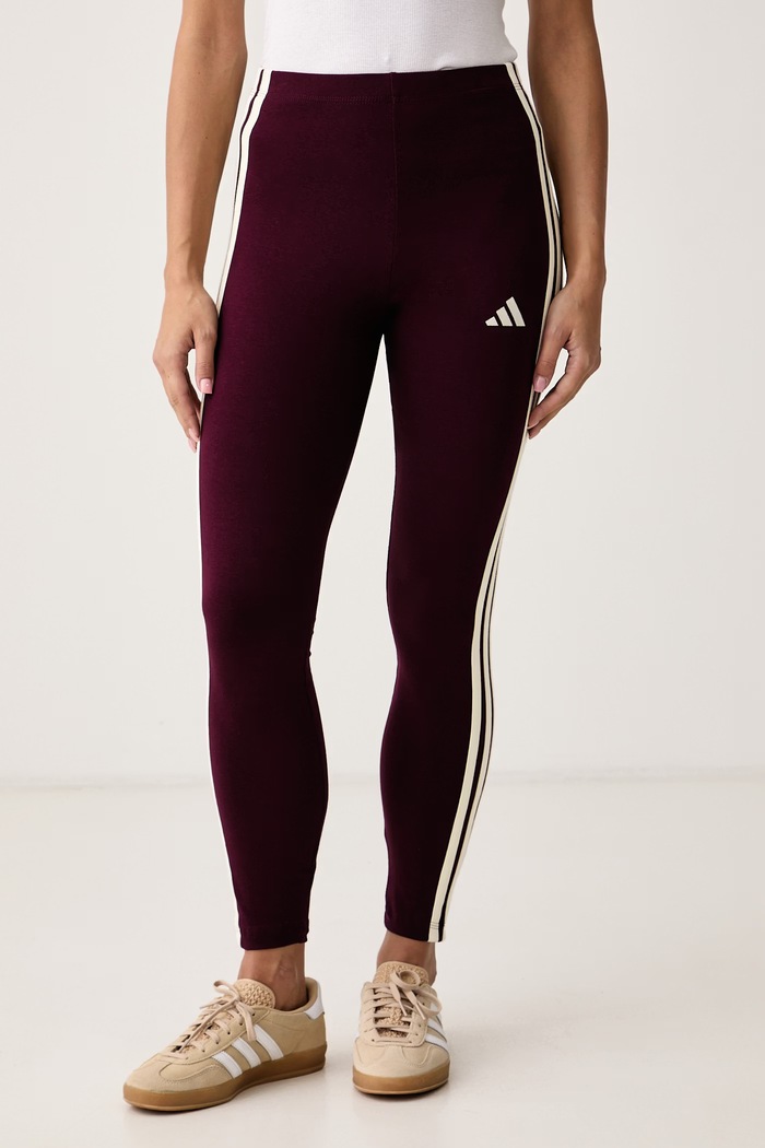adidas Legginsy damskie z bawełną Essentials bordowy KS6288