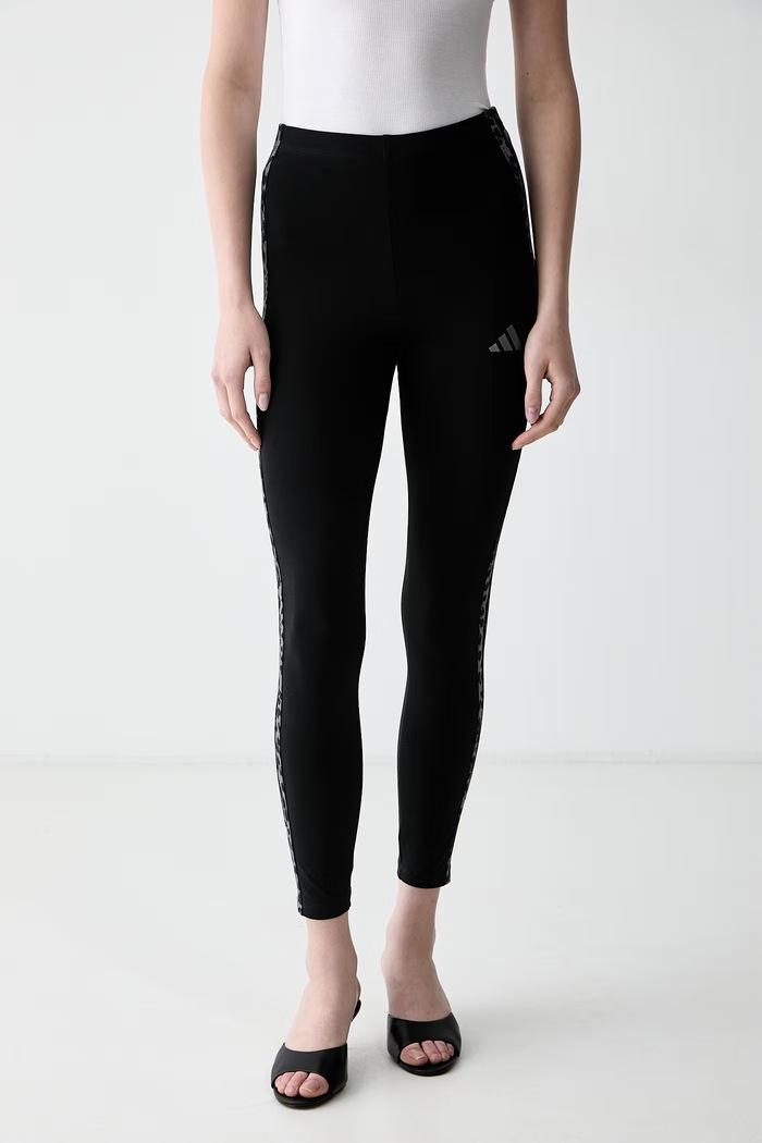 adidas legginsy damskie bawełniane z elastanem Leopard Pack czarny KS7984