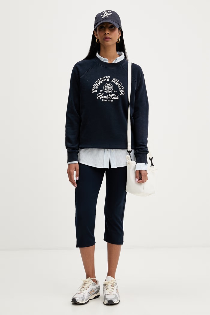 Tommy Jeans leggings női viszkózzal DW0DW22950 sötétkék AW26