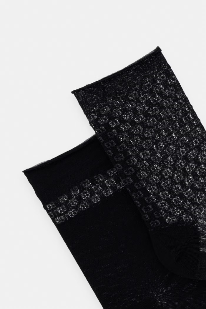 BOSS șosete pentru femei cu bumbac 2P QS DropFleur MC W pachet de 2 50566701 negru AW26