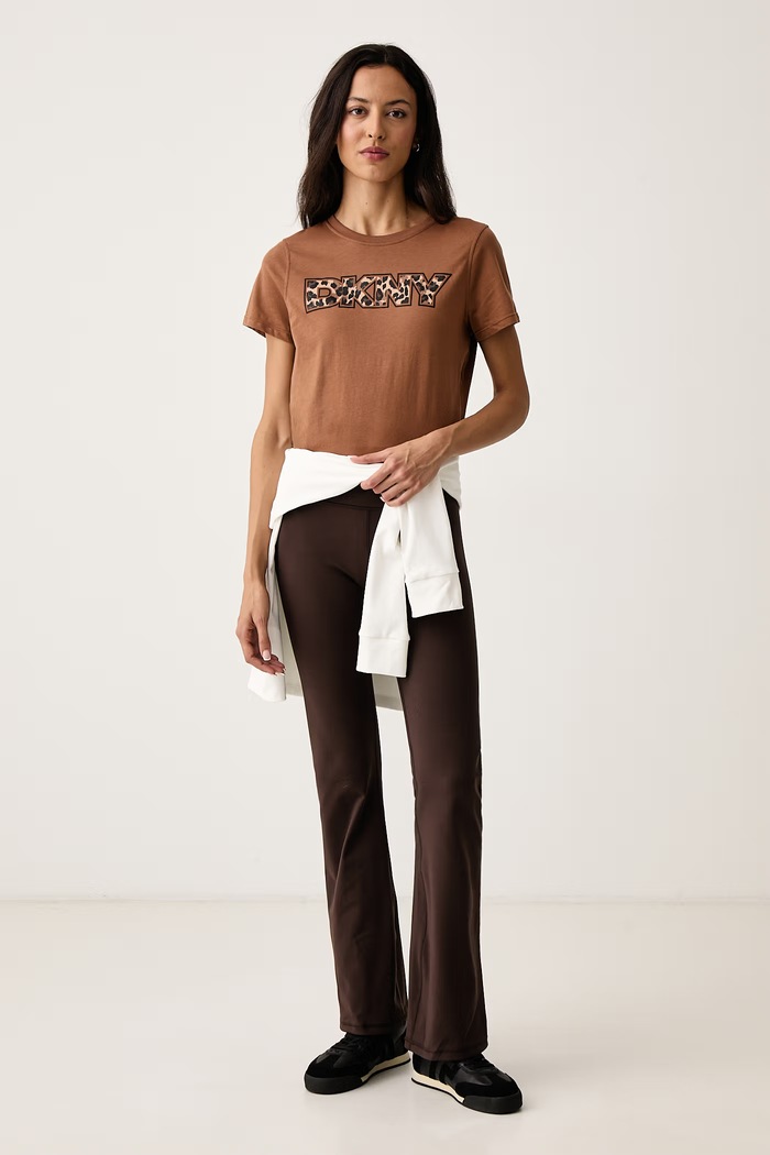 DKNY Legginsy damskie DP6P3918 brązowy AW26