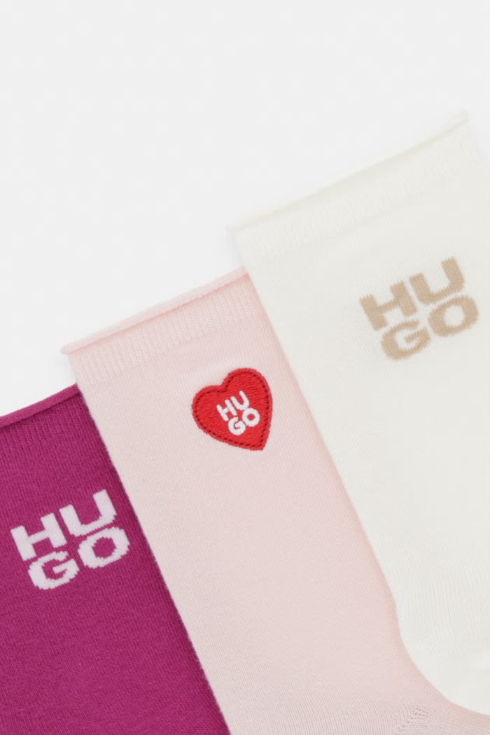HUGO ponožky dámske 3P SH HEART CC W 3-pak 50570082 ružová AW26