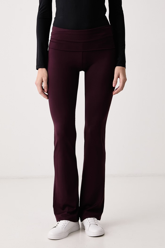 Guess Legginsy damskie LOTUS bordowy V6YB24.K4713