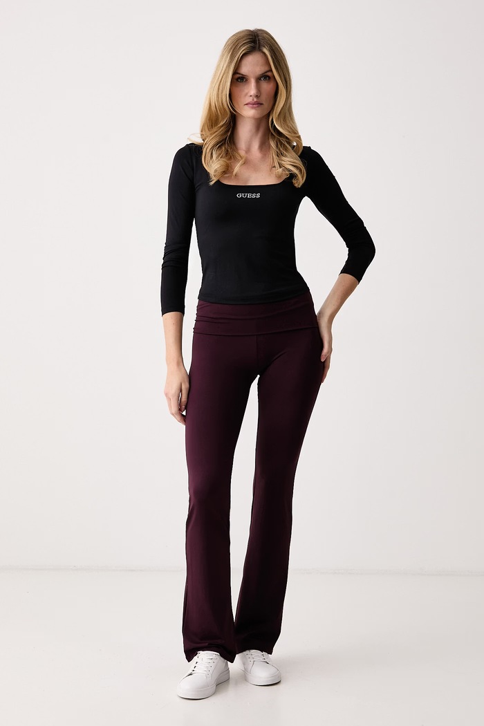 Guess Legginsy damskie LOTUS V6YB24.K4713 bordowy AW26