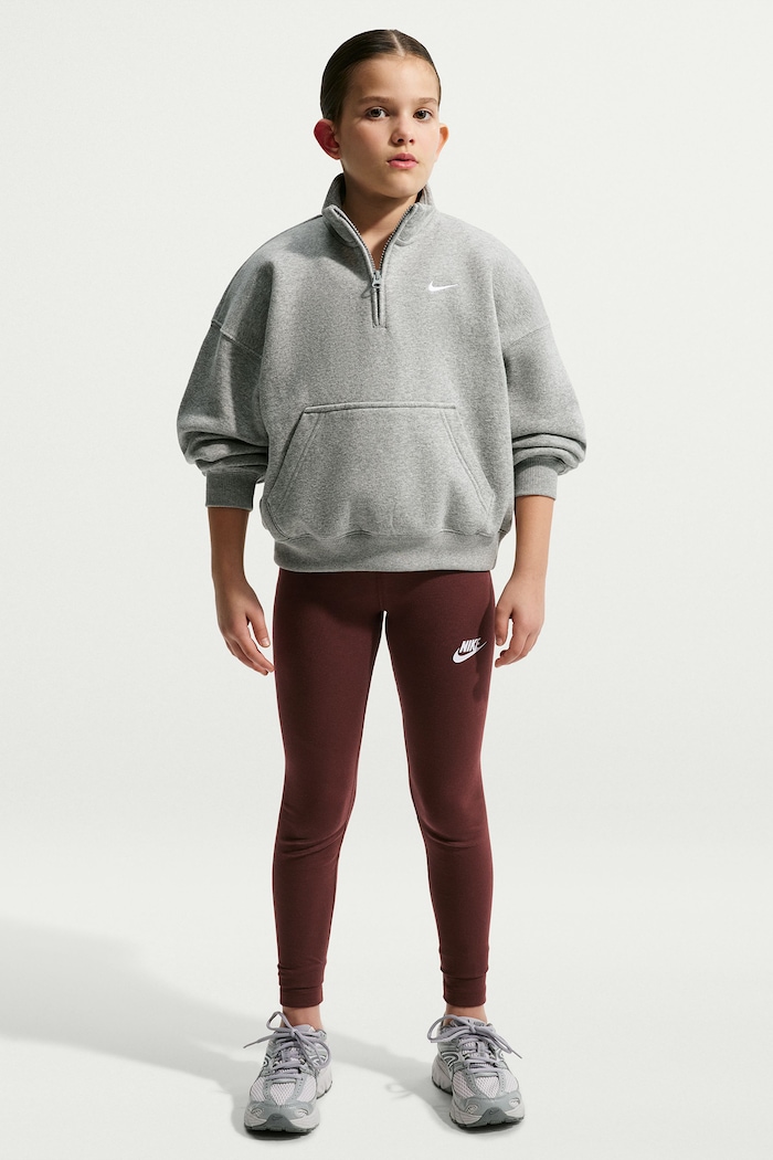 Nike Legginsy dziecięce z bawełną Nike Sportswear Classic bordowy FZ5583