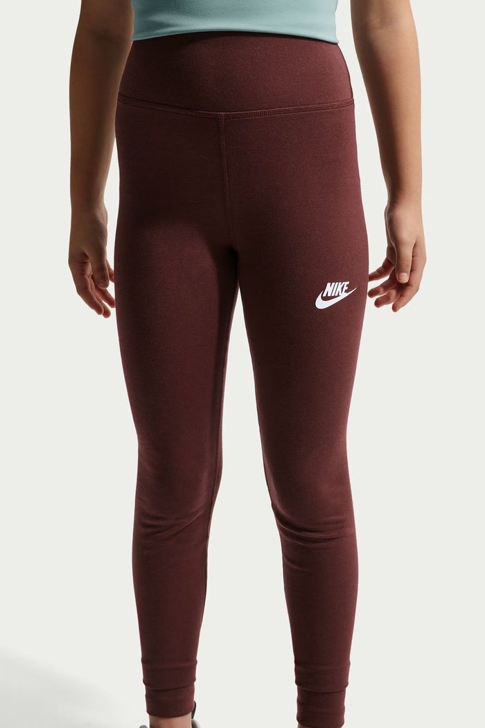 Legginsy dziecięce z bawełną Nike Sportswear Classic Nike FZ5583 bordowy