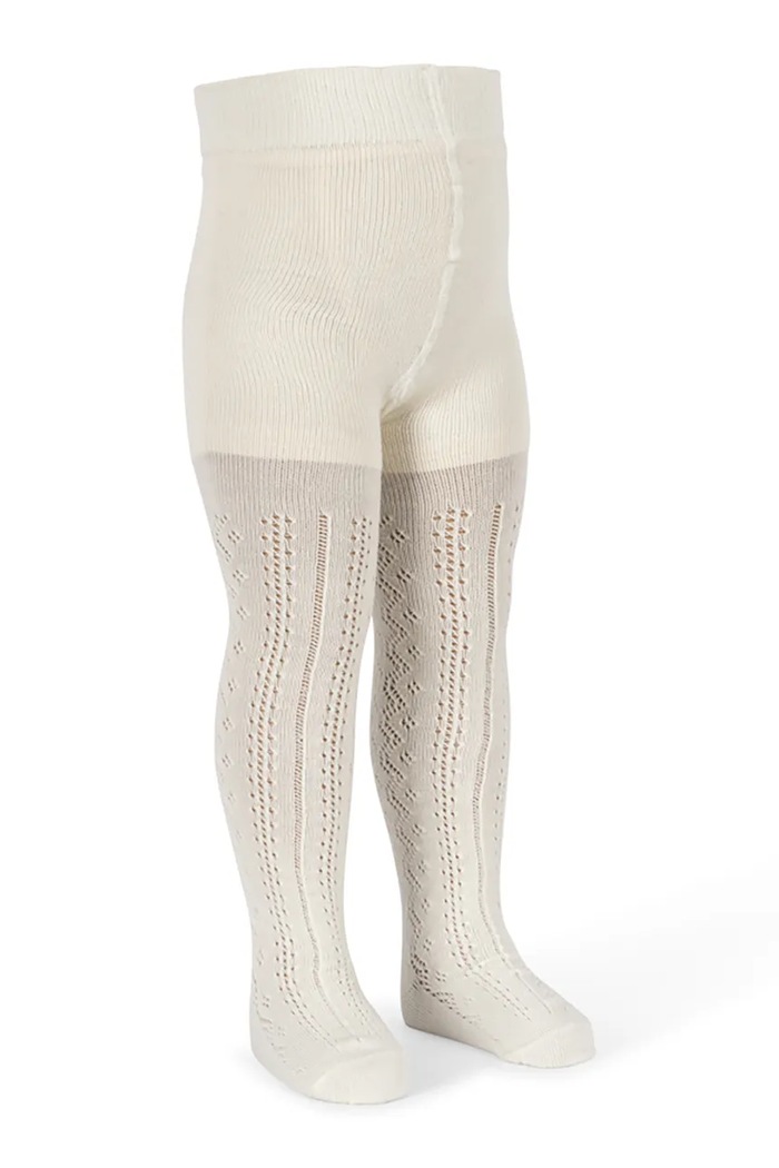 Konges Sløjd Rajstopy dziecięce WOOL POINTELLE TIGHTS KS106652.9BY2 beżowy AW26