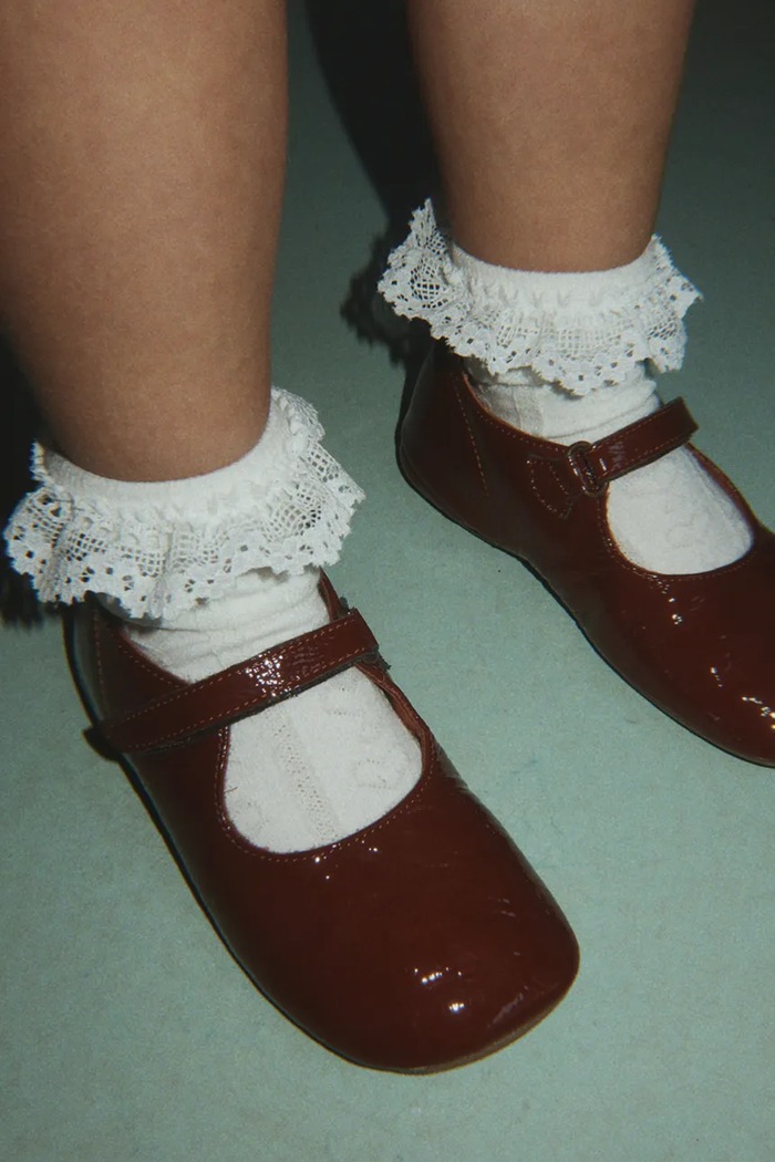 Dziewczynka Konges Sløjd Skarpety dziecięce 2 PACK POINTELLE FRILL SOCKS KS106349.9BY2 czerwony
