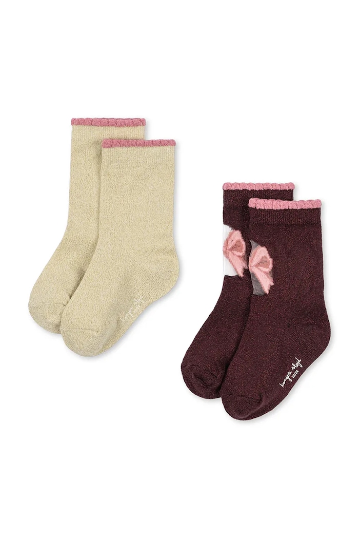 Konges Sløjd Skarpety dziecięce 2 PACK BOW SOCKS multicolor KS106336.9BY2