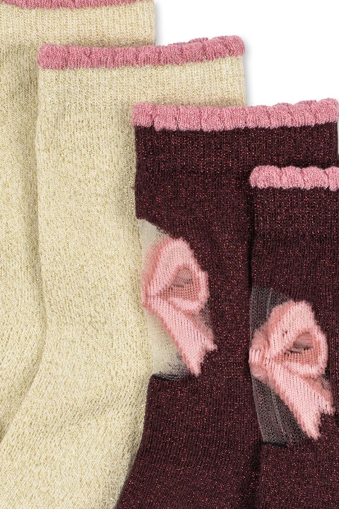 Konges Sløjd Skarpety dziecięce 2 PACK BOW SOCKS KS106336.9BY2 multicolor AW26