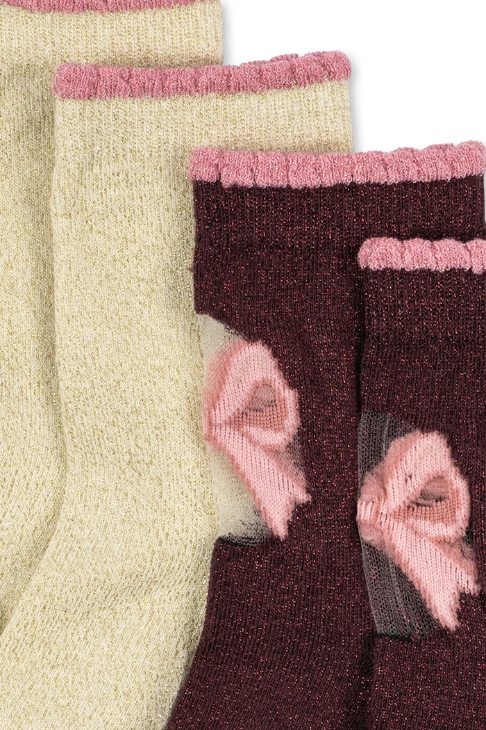 Konges Sløjd Skarpety dziecięce 2 PACK BOW SOCKS KS106336.9BY2 multicolor AW26