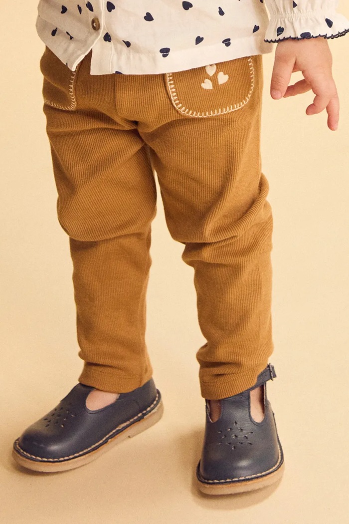 Legginsy dziecięce bawełniane z elastanem Sergent Major brązowy 26H1BF51LG