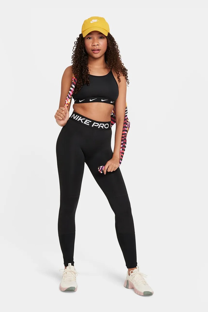 Dziewczynka Nike Legginsy sportowe dziecięce Nike Pro Dri-FIT DA1028 czarny