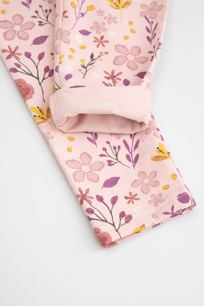 Legginsy dziecięce bawełniane z elastanem Coccodrillo ZC6122101MGN różowy