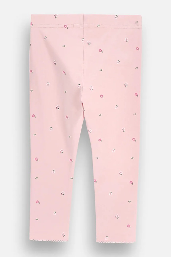 Coccodrillo Legginsy dziecięce bawełniane z elastanem ZC6122102FGN różowy AW26
