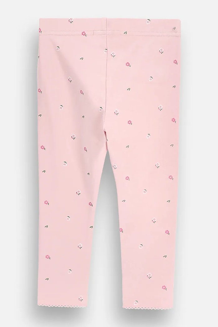 Coccodrillo Legginsy dziecięce bawełniane z elastanem ZC6122102FGN różowy AW26