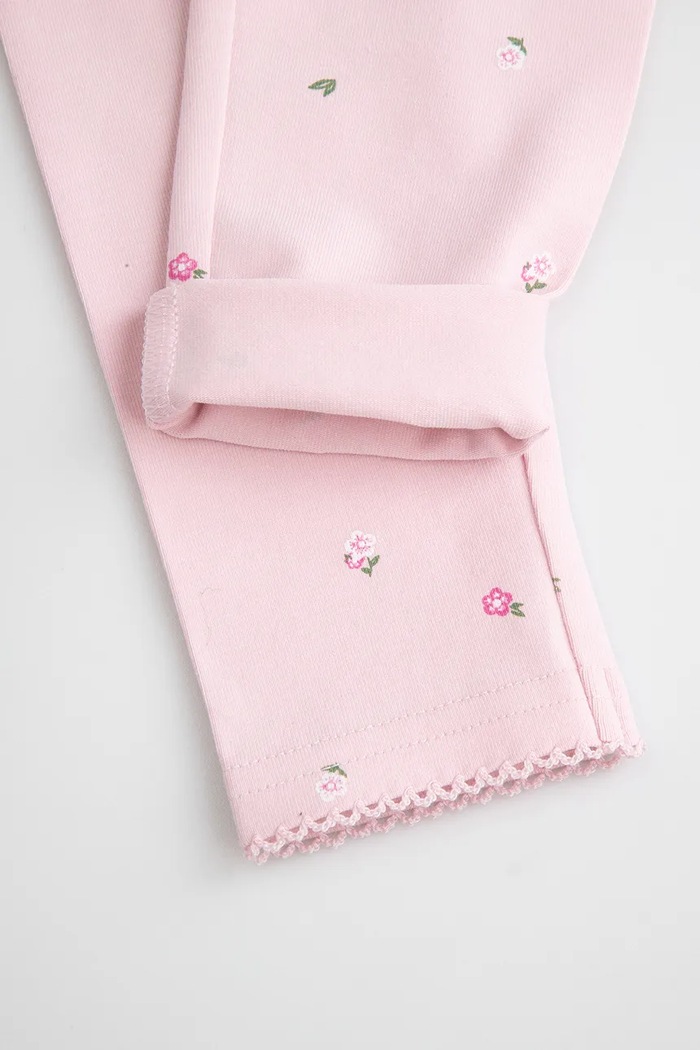 Legginsy dziecięce bawełniane z elastanem Coccodrillo ZC6122102FGN różowy