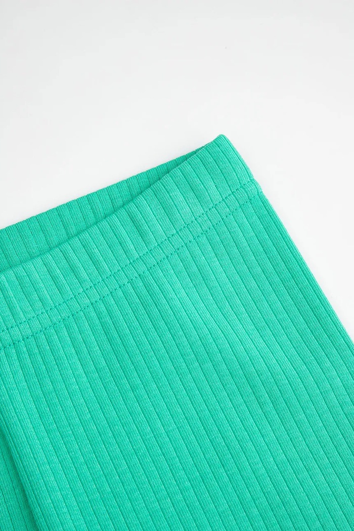 Dziewczynka Coccodrillo legginsy dziecięce bawełniane z elastanem ZC6122002AGK zielony