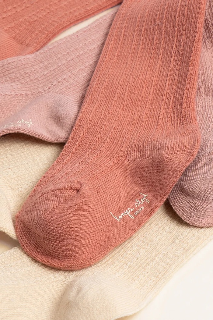 Dziewczynka Konges Sløjd Rajstopy dziecięce 3 PACK POINTELLE TIGHTS KS105640.9BY2 różowy