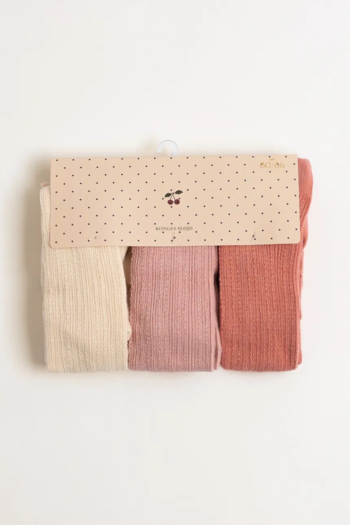 Rajstopy dziecięce 3 PACK POINTELLE TIGHTS Konges Sløjd KS105640.9BY2 różowy