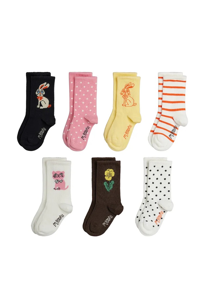 Mini Rodini skarpety dziecięce Rabbit 7-pack multicolor 26760118