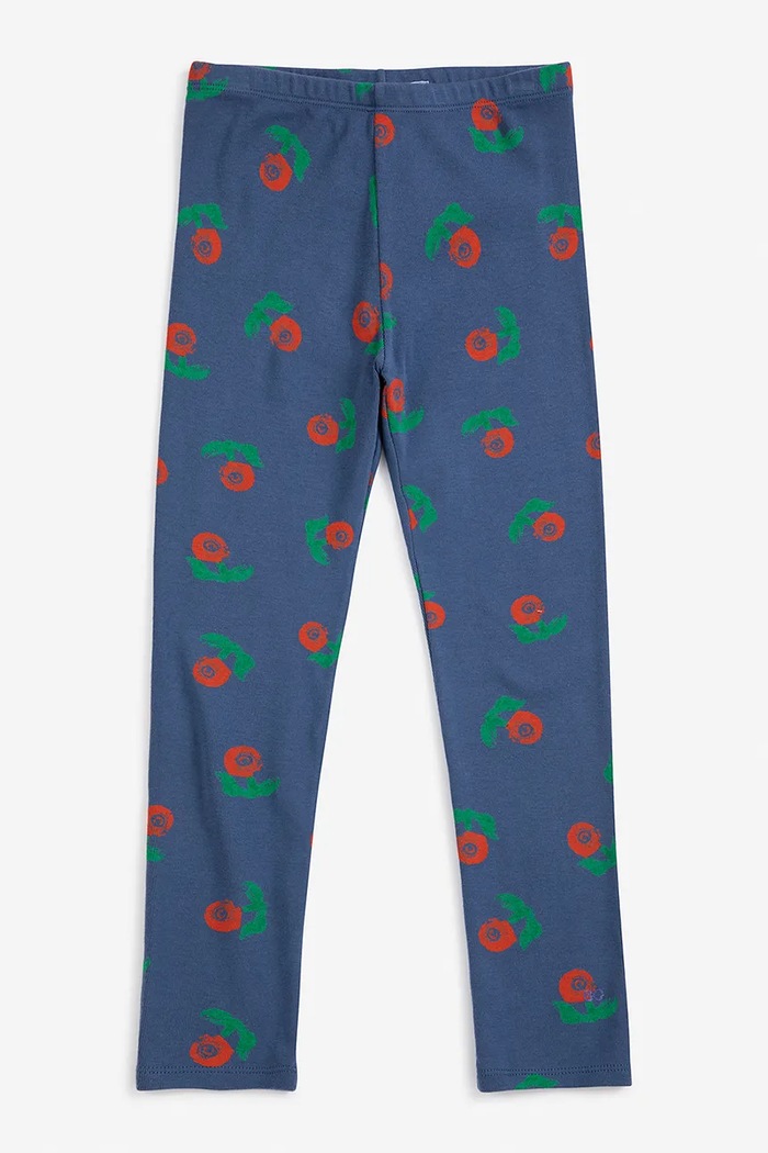Bobo Choses Legíny detské bavlnené s elastanom Stamp Bloom 226AC052 tmavomodrá AW26