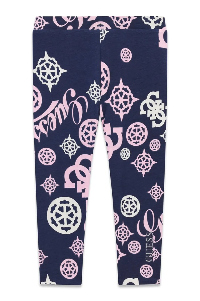 Guess Legginsy dziecięce bawełniane z elastanem granatowy K6BB04.K5888.9BY2