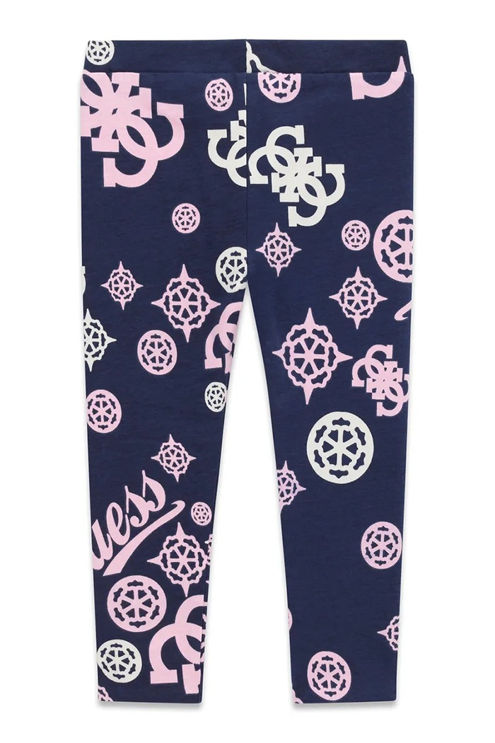 Guess Legginsy dziecięce bawełniane z elastanem K6BB04.K5888.9BY2 granatowy AW26