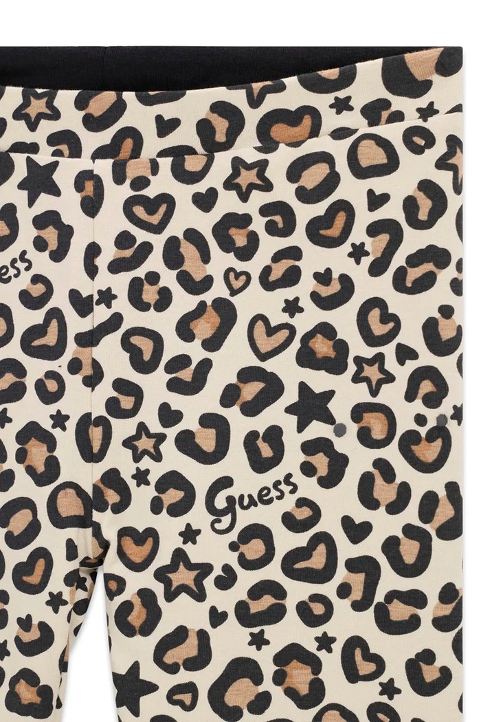 Dziewczynka Guess Legginsy dziecięce bawełniane z elastanem K6BB04.K5888.9BY2 beżowy