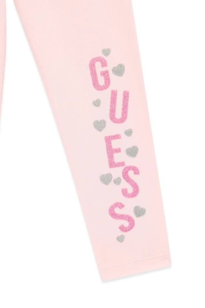 Dziewczynka Guess Legginsy dziecięce bawełniane z elastanem K6BB02.K5884.9BY2 różowy