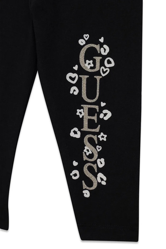 Legginsy dziecięce bawełniane z elastanem Guess K6BB02.K5884.9BY2 czarny