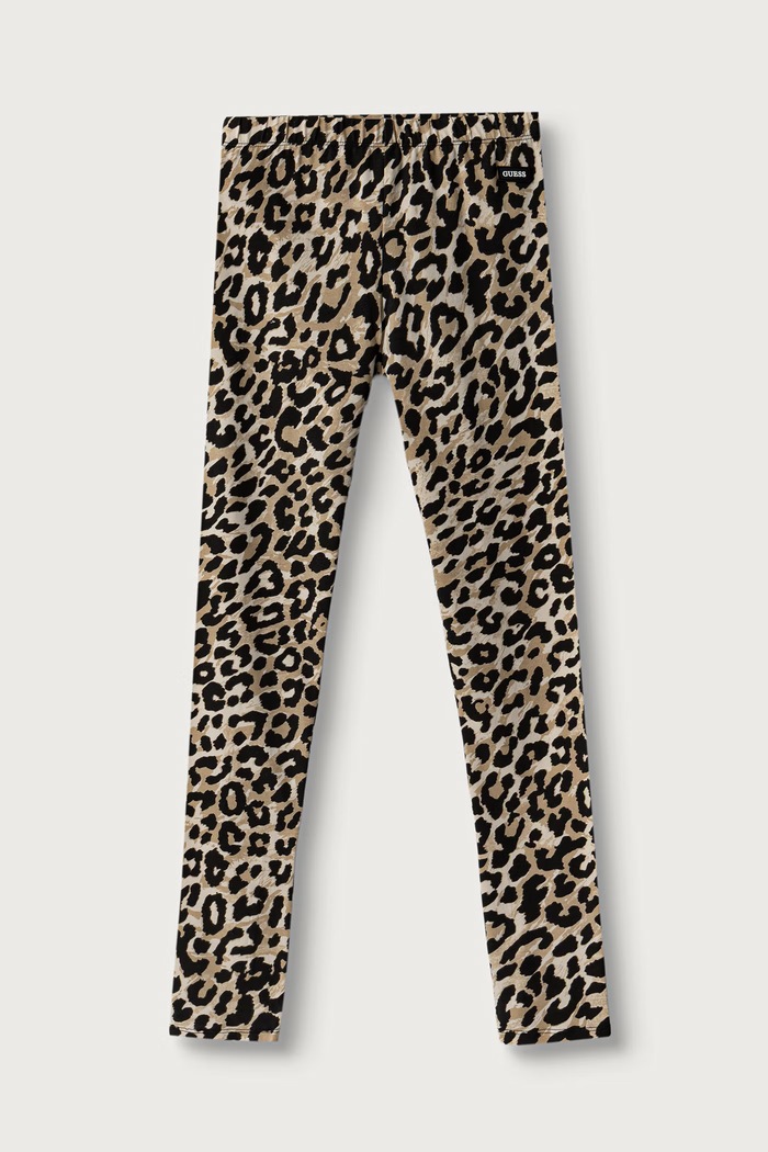 Guess Legginsy dziecięce bawełniane z elastanem beżowy J6BB07.K5881.9BY2