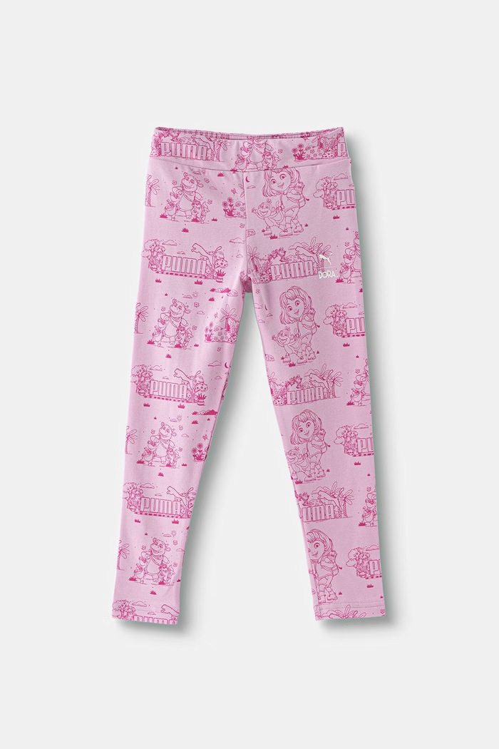 Puma legginsy dziecięce z bawełną PUMA X DORA Leggings różowy 637621