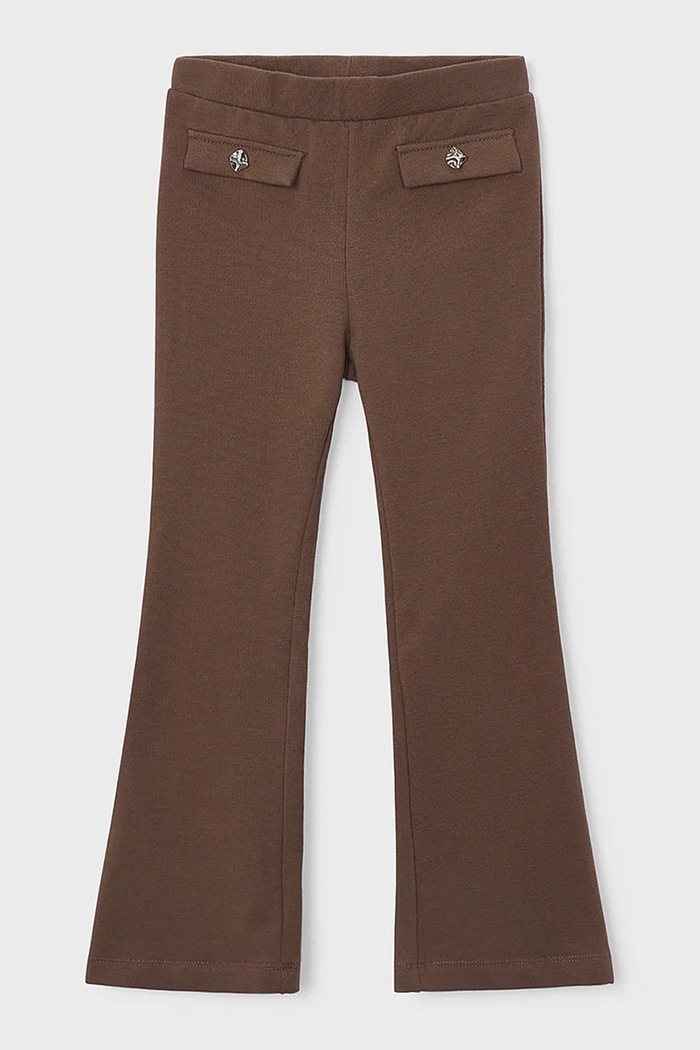 Mayoral legginsy dziecięce bawełniane z elastanem brązowy 4731.6L.Mini.9BY2