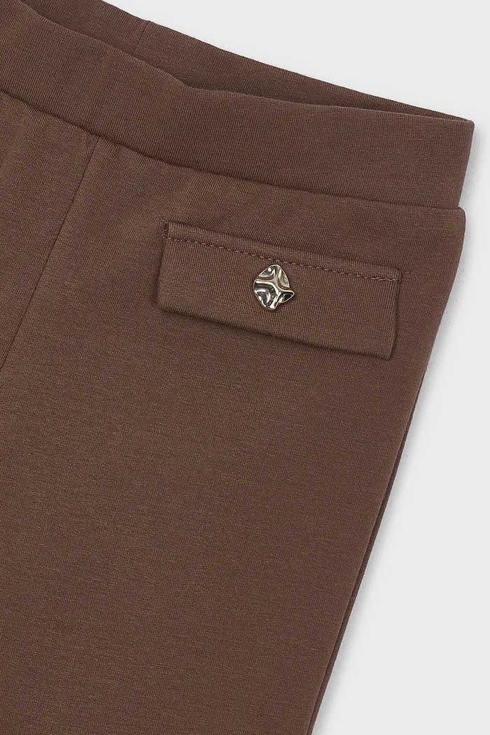 Dziewczynka Mayoral legginsy dziecięce bawełniane z elastanem 4731.6L.Mini.9BY2 brązowy