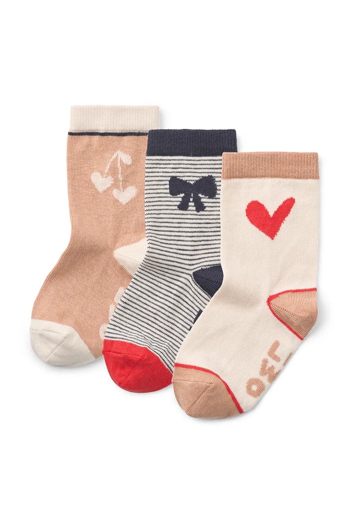 Liewood Skarpety dziecięce Silas Socks 3-pack różowy LW15118.G.9BY2