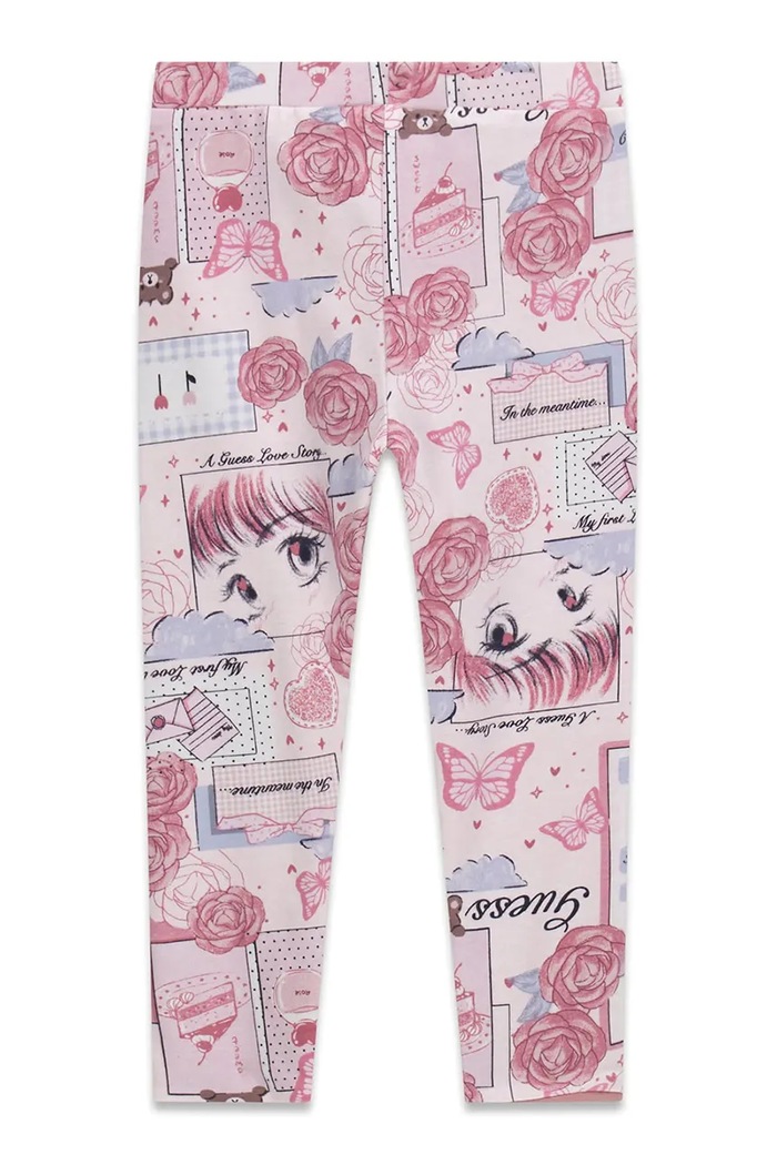 Guess Legginsy dziecięce K6YB12.K3953.9BY2 różowy AW26