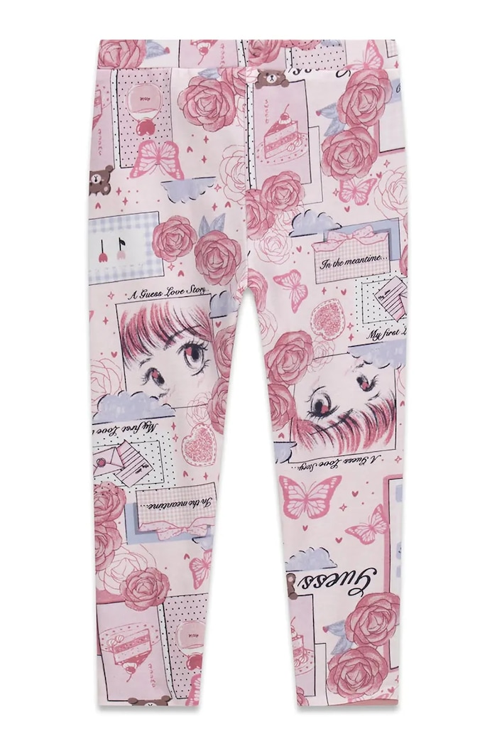 Guess Legginsy dziecięce K6YB12.K3953.9BY2 różowy AW26