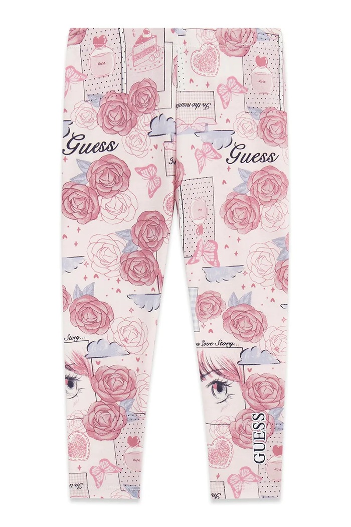 Guess legginsy dziecięce z bawełną różowy K6YB07.K3846.9BY2